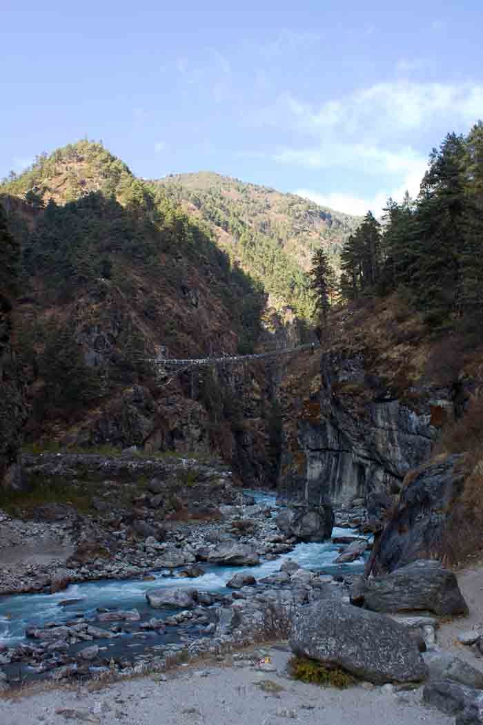 Everest Base Camp Day 2 - the Larja suspension bridge.